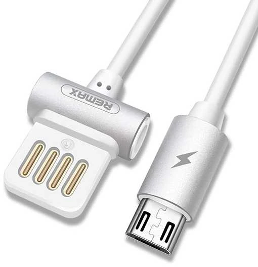 Oem REMAX Kabelis Waist Drum RC-082m – USB į Micro USB – baltos spalvos