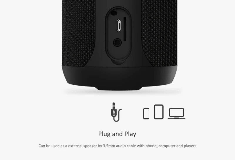 REMAX Portable Atsparus vandeniui Wireless Speaker RB-M28 juodos spalvos