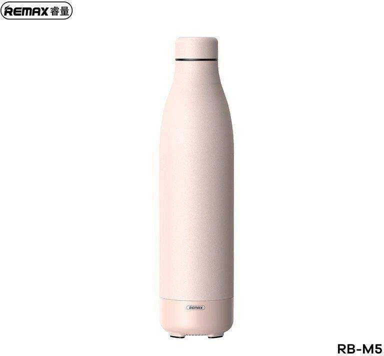 Remax Termosas su belaide kolonėle 500ml RB-M5 BLUETOOTH 5.0 rožinės spalvos