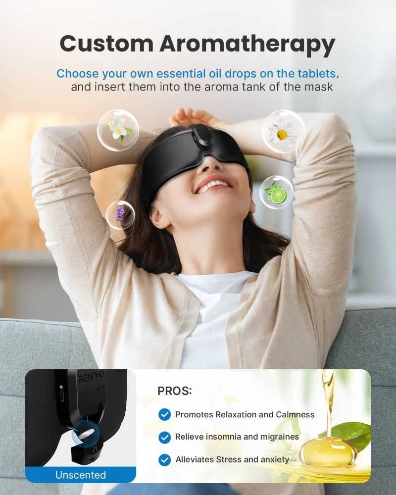 RENPHO Eyesnooze miego kaukė su aromaterapiniu kremu