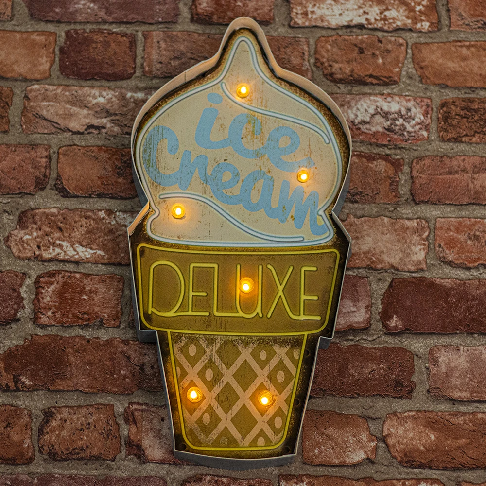 Sieninis šviestuvas TelForceone RETRO Metal Sign LED ledai"Forever" šviesiai