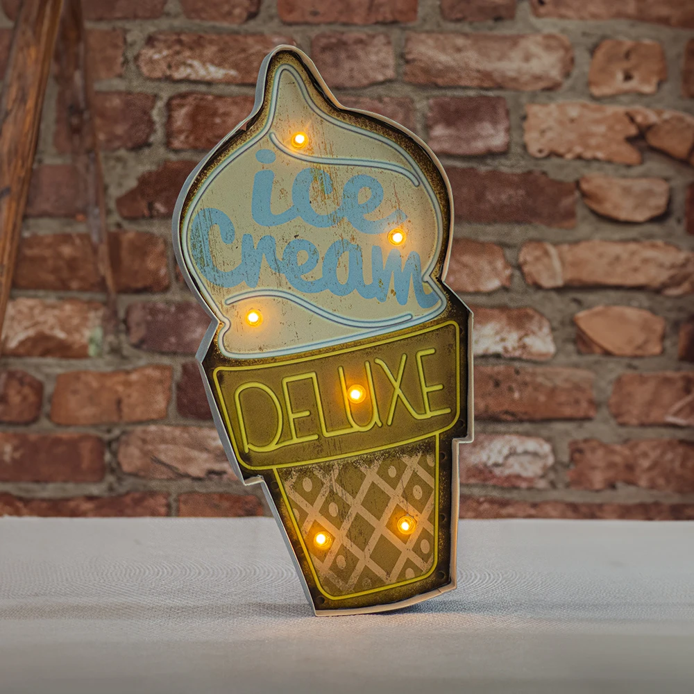 Sieninis šviestuvas TelForceone RETRO Metal Sign LED ledai"Forever" šviesiai