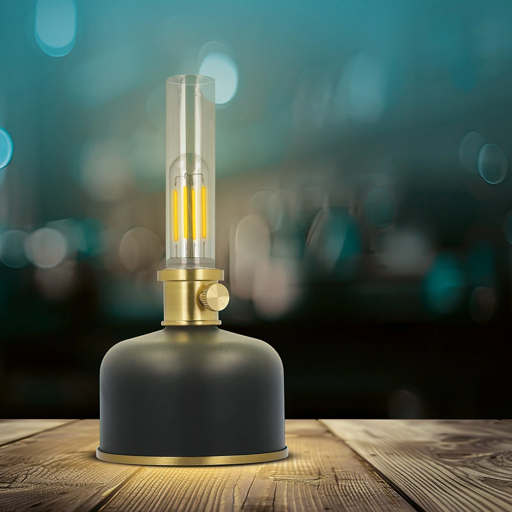 Plastrol "Retro Petroleum" LED lempa juoda FLR-25 Forever Light