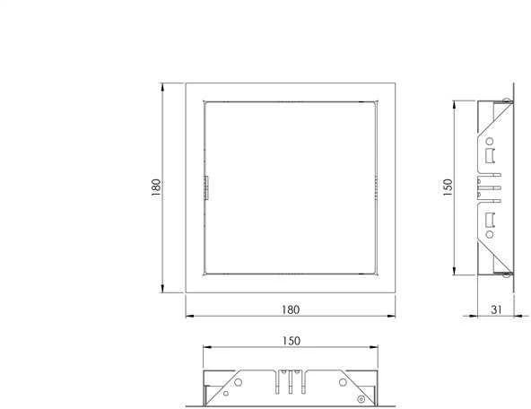 Revizinės durelės EUROPLAST RL1515A, 15 x 15 cm