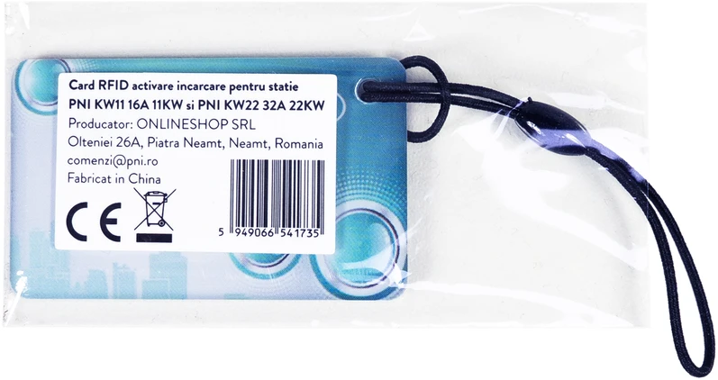 RFID įkrovimo aktyvavimo kortelė, skirta PNI KW11 16A 11KW ir PNI KW22 32A 22KW stotelėms