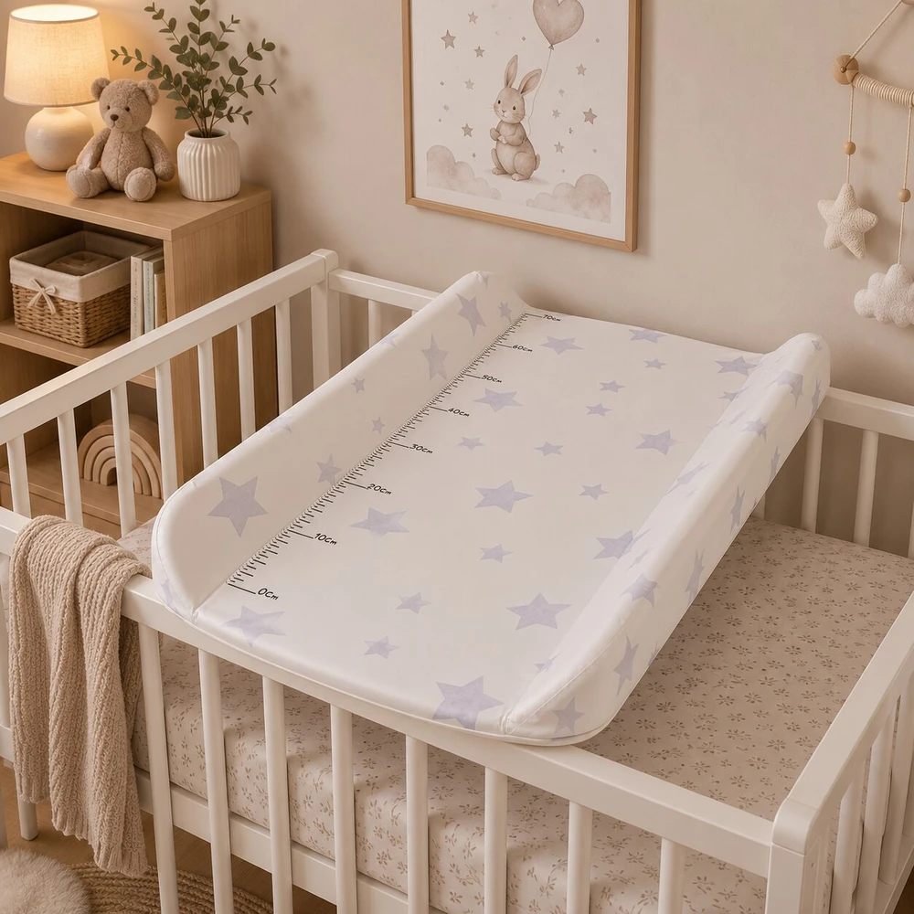 Rigid contoured changing mat topper 85×50 cm for crib and dresser stars ECOTOYS