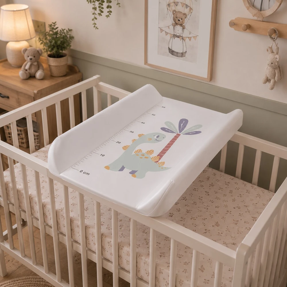 Rigid contoured changing mat topper 85×50 cm for crib and dresser dinosaurs ECOTOYS