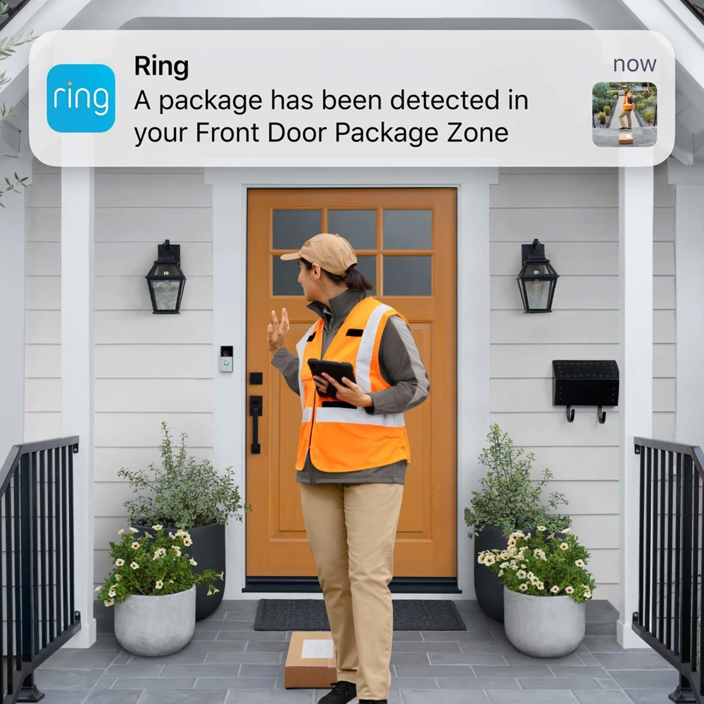 Išmanusis durų skambutis Amazon Ring Video Doorbell 3 Plus, Sidabrinis/Juodas