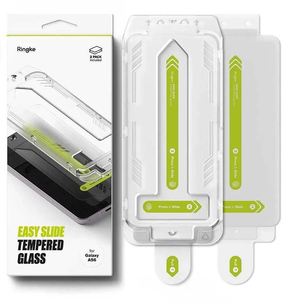 Ringke Easy Slide 2-pack apsauginis stiklas Samsung Galaxy A56 5G – skaidrus