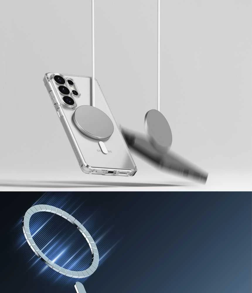 Ringke Fusion Magnetic MagSafe dėklas Samsung Galaxy S26 Ultra skaidrus