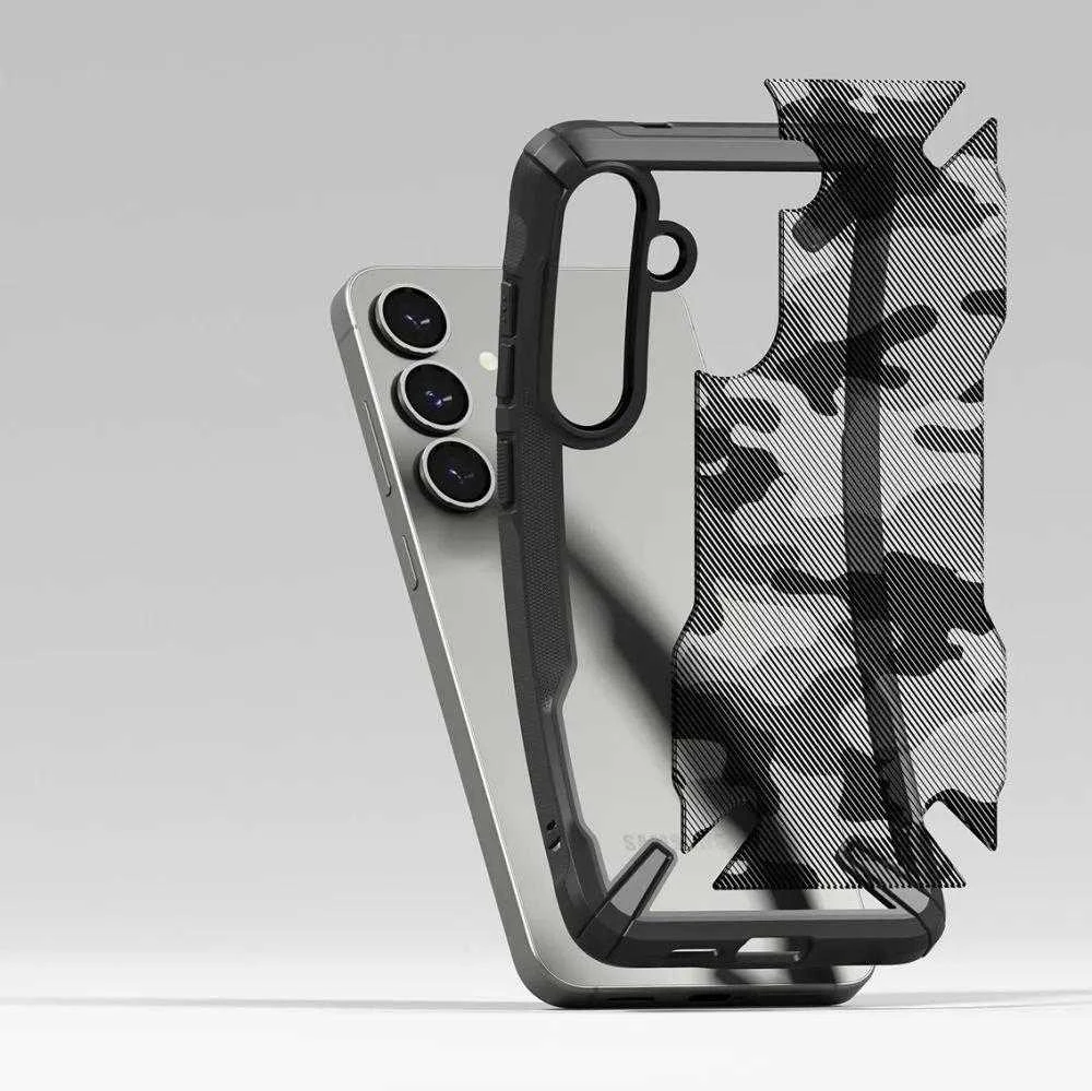 Ringke Fusion X Samsung Galaxy S25 Plus – dėklas telefonui juodos spalvos Camo