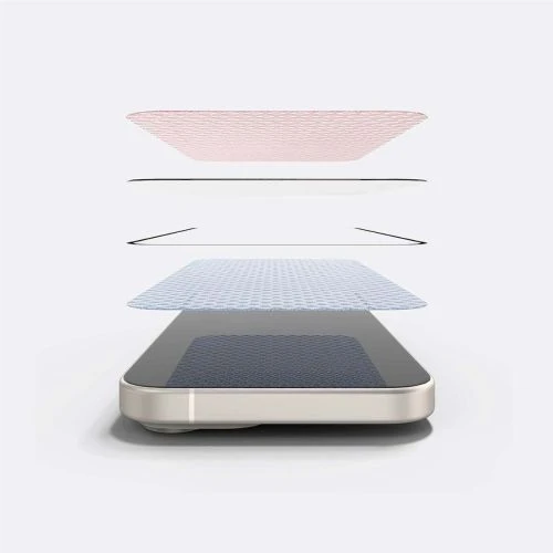 Ringke iPhone 15/ 16 Screen Protector Privacy Tempered Glass 9H with installation jig Transparent