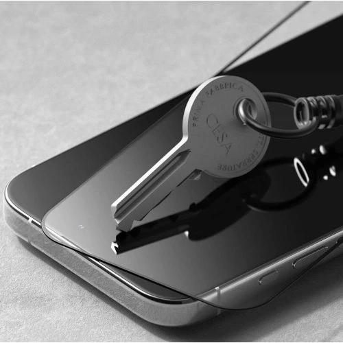Ringke iPhone 15 Pro ekrano apsauga, aukščiausios kokybės grūdintas stiklas 9H su montavimo rėmeliu, skaidrus