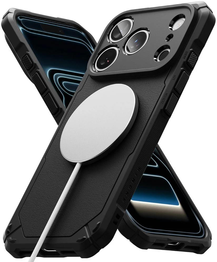 RINGKE RUGGED GEAR MAGNETINIS MagSafe DĖKLAS iPhone 17 Pro Max / 18 Pro Max Juodas