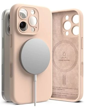 Ringke iPhone 16 Pro Dėklas Silicone Magnetic Rožinė Sand
