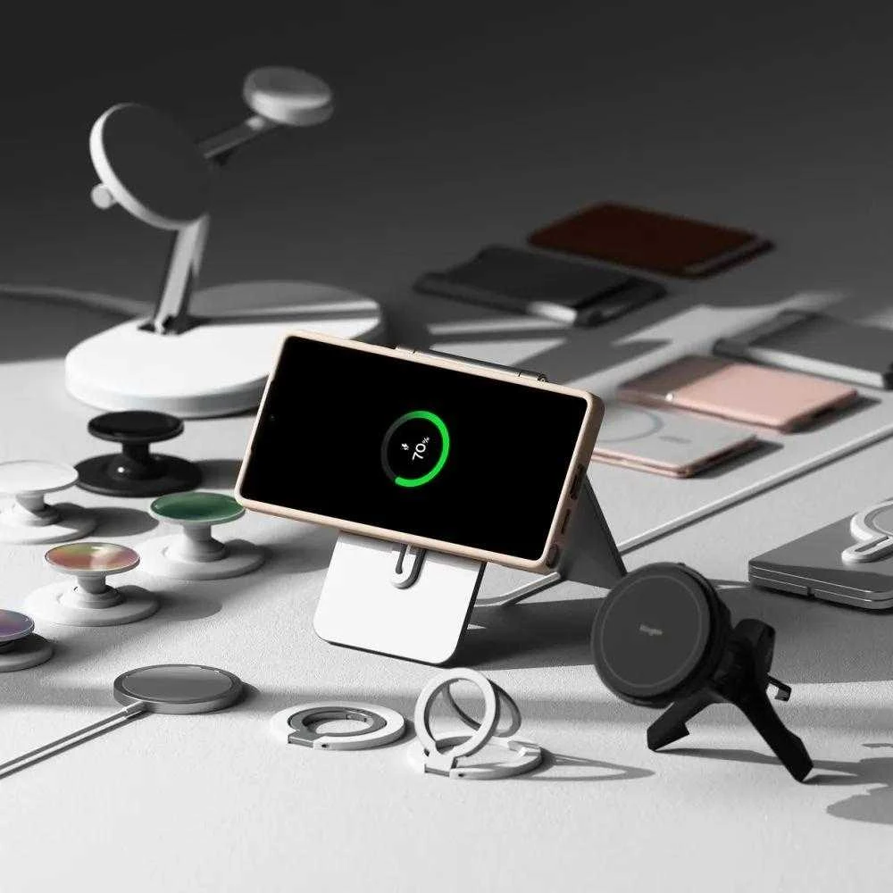 Ringke Samsung Galaxy S25 Ultra Dėklas Silikono Magnetinis Rožinė Smėlio
