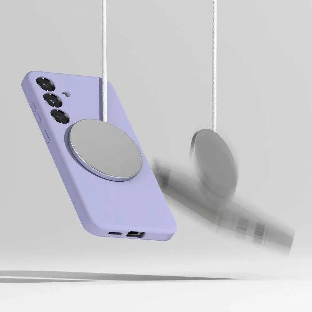 Ringke Samsung Galaxy S25 Silikoninis dėklas Magnetinis Levandų spalvos