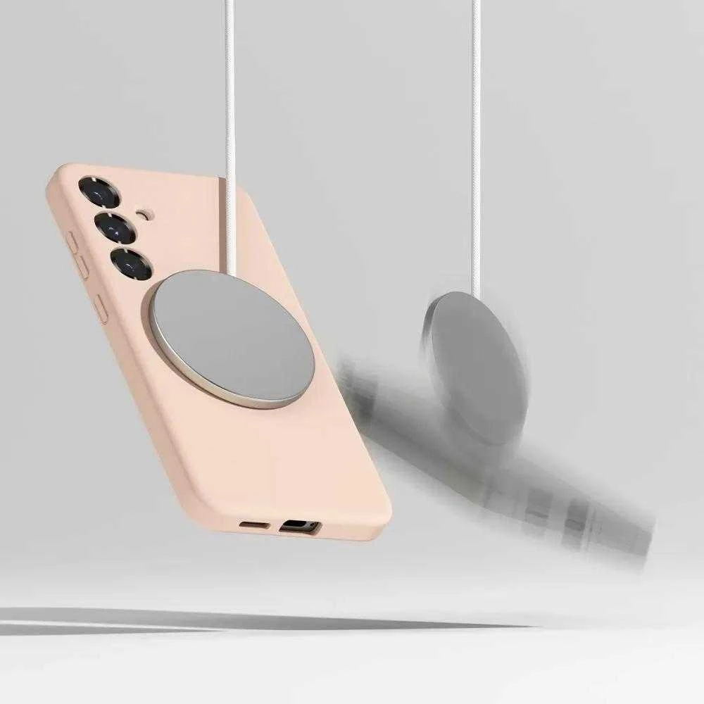 Ringke Samsung Galaxy S25 Silikoninis dėklas Magnetic Rožinė Sand