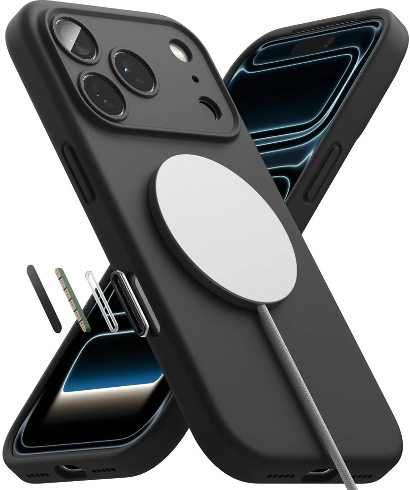 RINGKE SILIKONINIS MAGNETINIS MAGSAFE DĖKLAS iPhone 17 PRO / 18 PRO Juodas