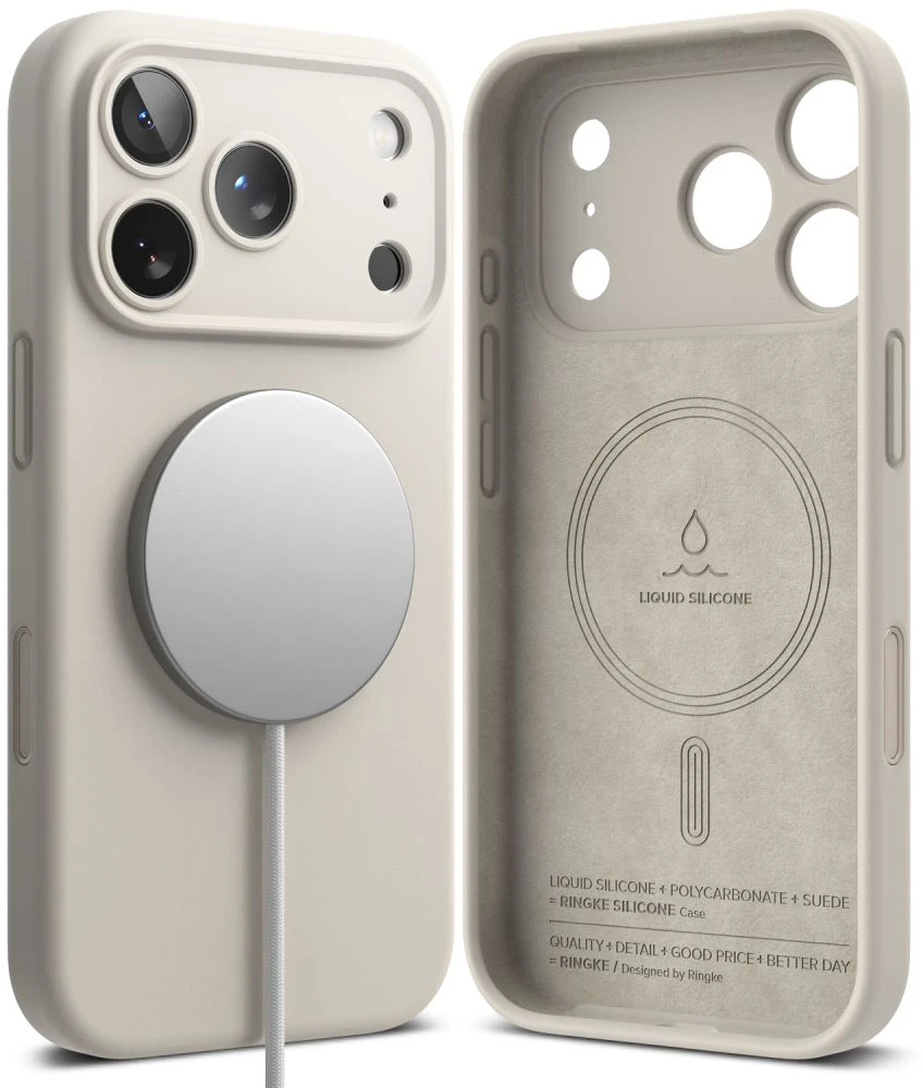 RINGKE SILIKONINIS MAGNETINIS MAGSAFE DĖKLAS iPhone 17 PRO / 18 PRO STONE