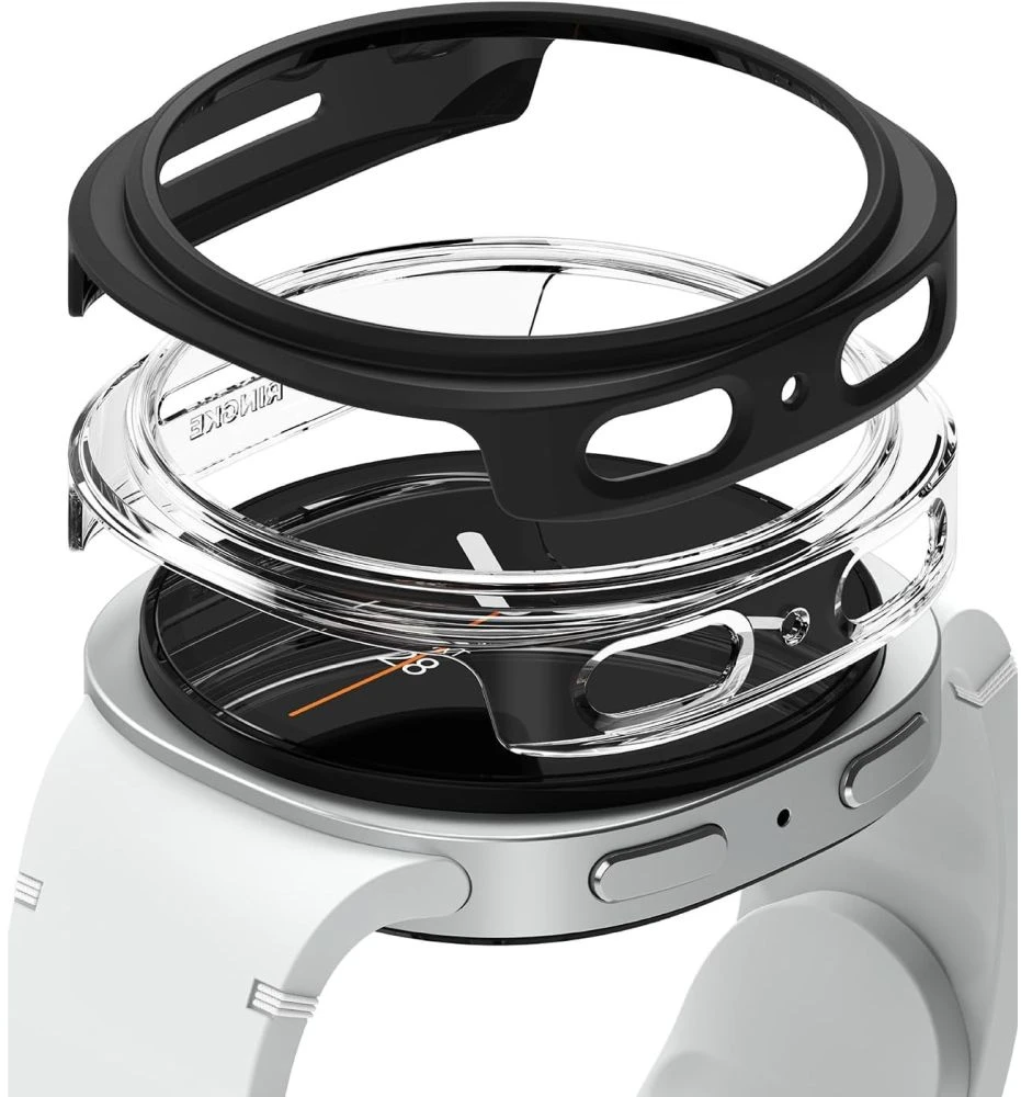 RINGKE SLIM 2-PACK GALAXY WATCH 8 / 9 (40 MM) SKAIDRUS IR MATINIS Juodas