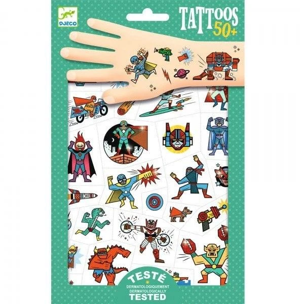 KNYGA Djeco Tatuiruotės - Superherojai (50+ tatuiruočių) ( DJ09614 )