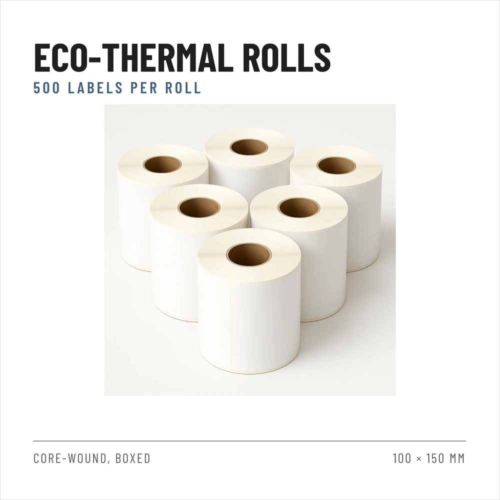 Riven Supply Terminės etiketės 100×150 mm, 500 vnt./rul.