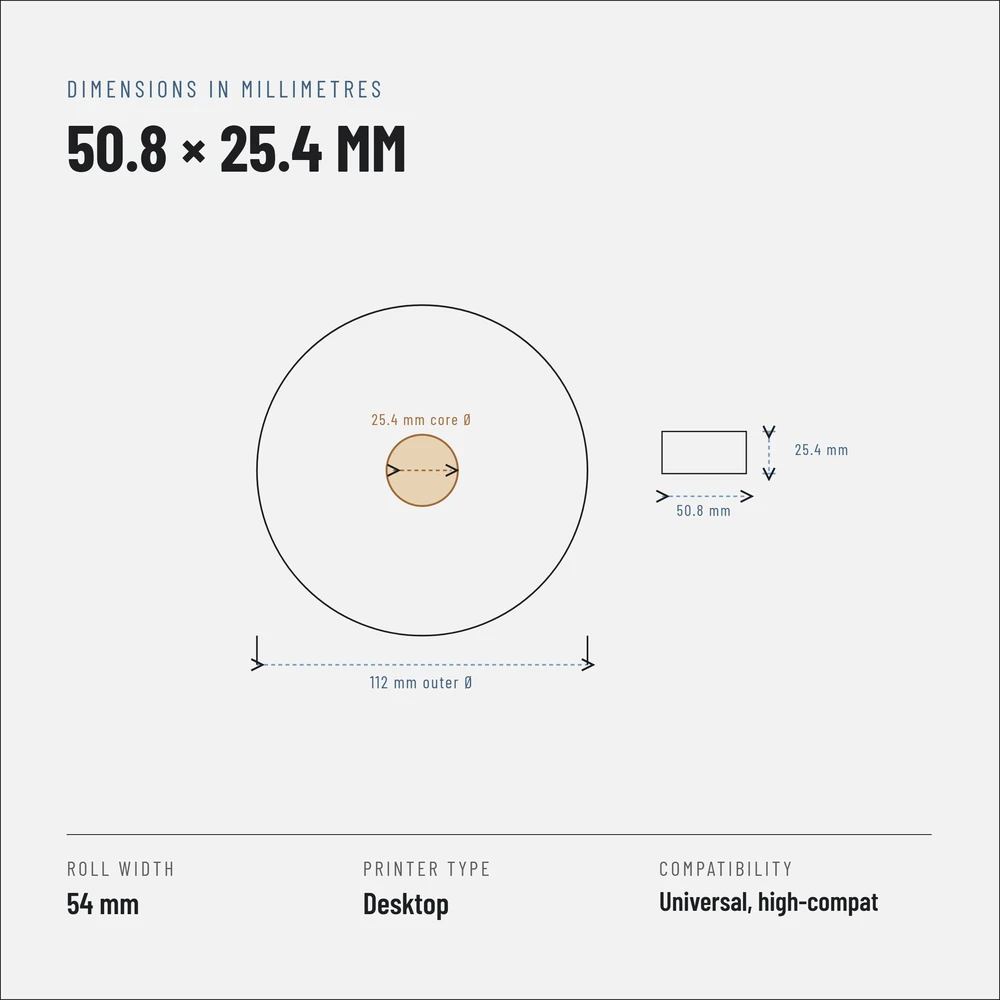 Riven Supply Terminės etiketės 50,8×25,4 mm, 2580 vnt./rul.