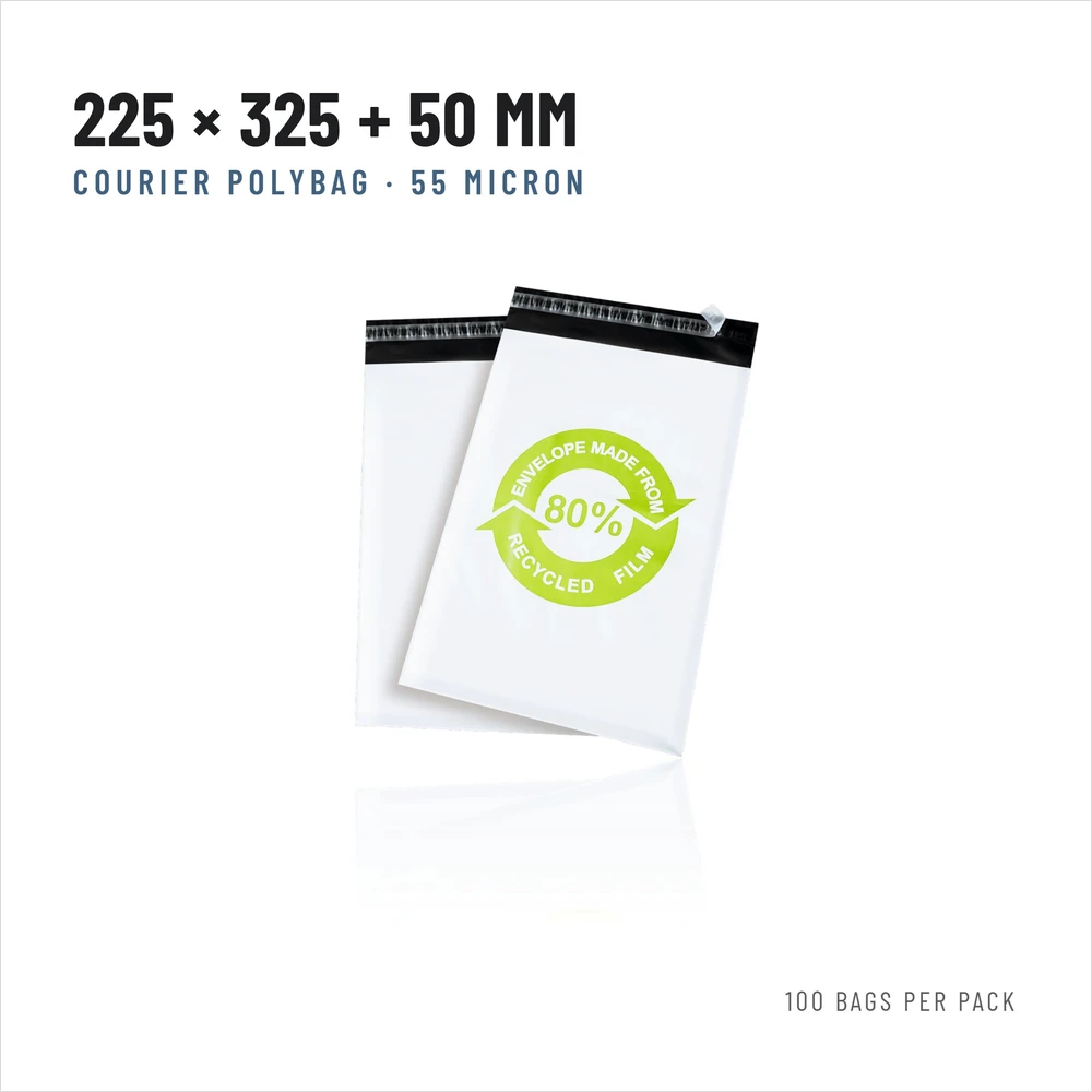 RIVEN24 Kurjerinis vokas FB-02, 240×325+50mm (C4), 60 mkr, plastikinis, nepermatomas