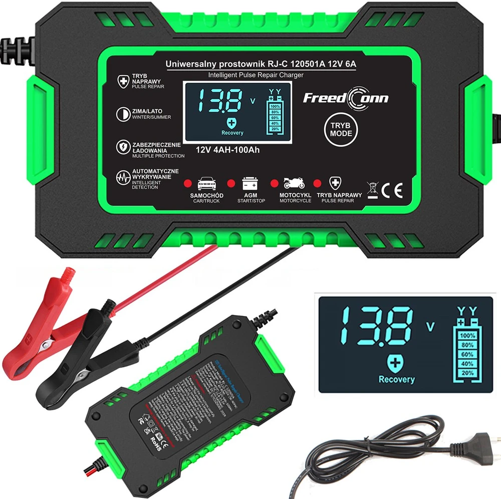 RJ Tianye FreedConn RJ-C 120501A 12 V, 6 A akumuliatoriaus įkroviklis