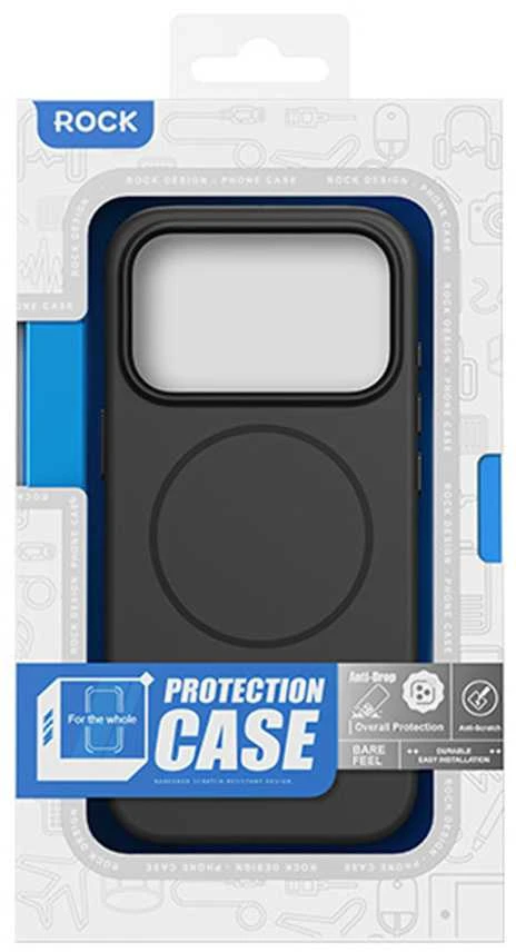 Rock Armor Matte Magnetic Series dėklas skirtas Apple iPhone 17 Pro Max juodos spalvos