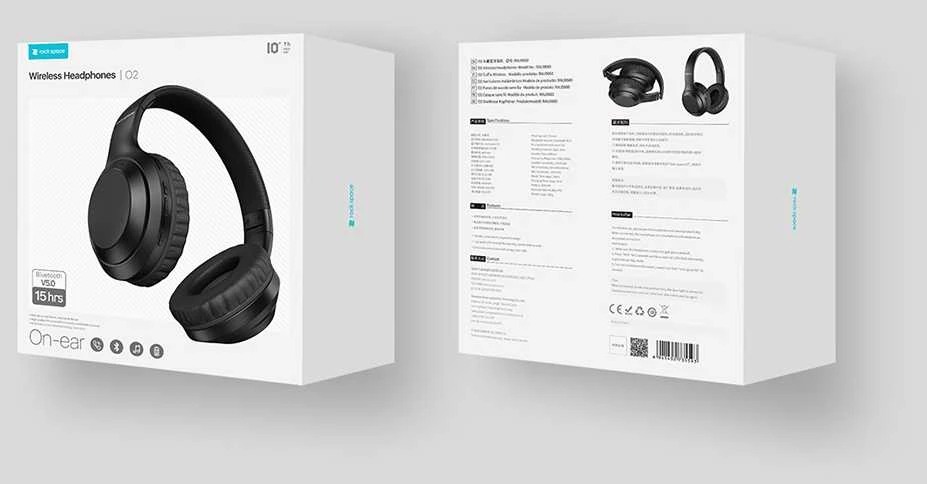 Oem Rock ausinės O2 bluetooth juodos spalvos