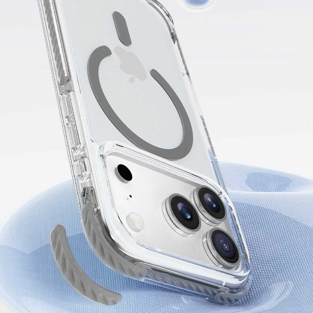 Rock Crystal Clear Magnetic Series dėklas skirtas Apple iPhone 17 Pro Max skaidrus-juodos spalvos