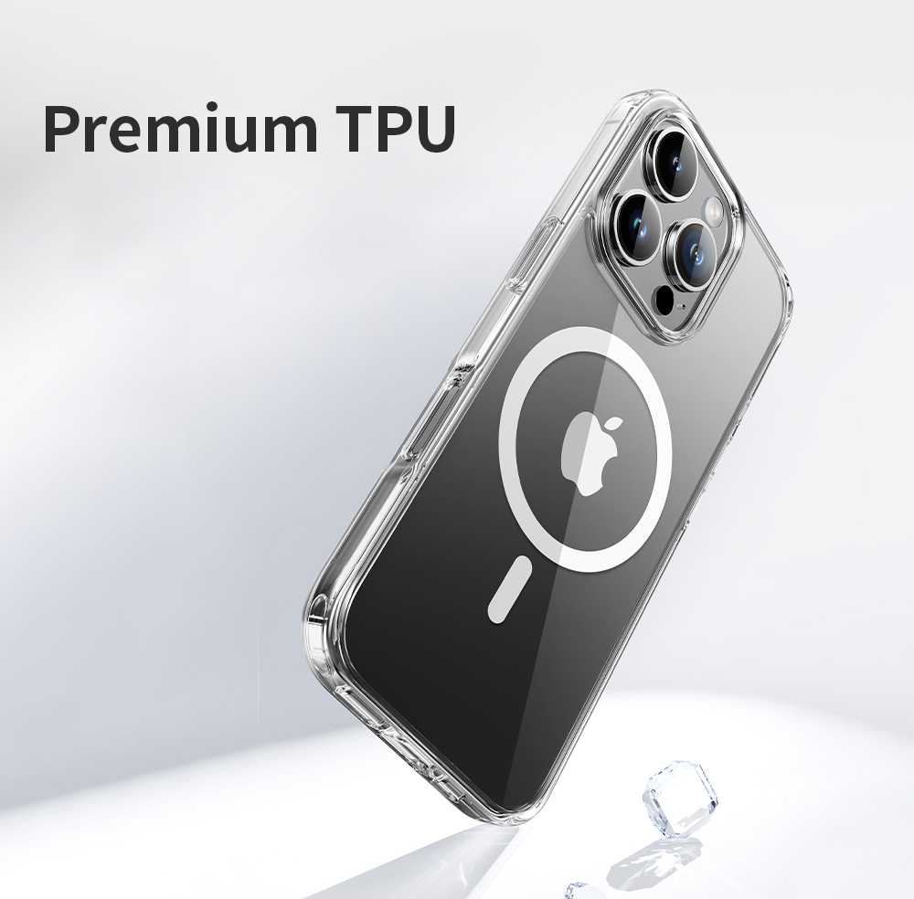 Rock Crystal Series Magnetic dėklas skirtas Apple iPhone 16 Plus skaidrus
