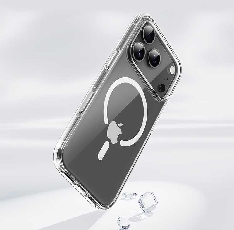 Rock Crystal Shield Series Magnetic dėklas skirtas Apple iPhone 17 Pro Max skaidrus
