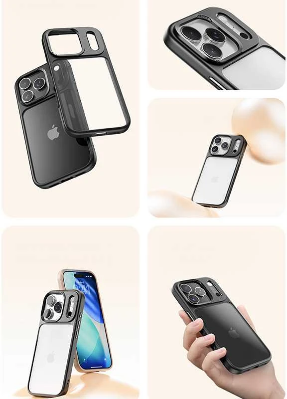 Rock dėklas Guard Lens Protection Series skirtas Apple iPhone 17 skaidrus-juodas