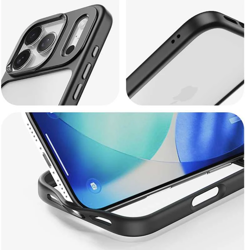 Rock dėklas Guard Lens Protection Series skirtas Apple iPhone 17 skaidrus-juodas