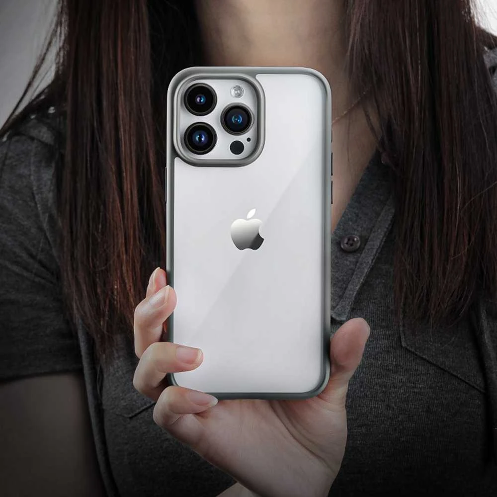 Rock Guard Series dėklas skirtas Apple iPhone 16 Pro Max skaidrus-juodos spalvos