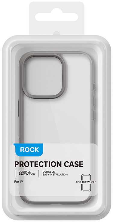 „Rock Guard“ serijos dėklas, skirtas „iPhone 16 Plus“, skaidrus-juodas