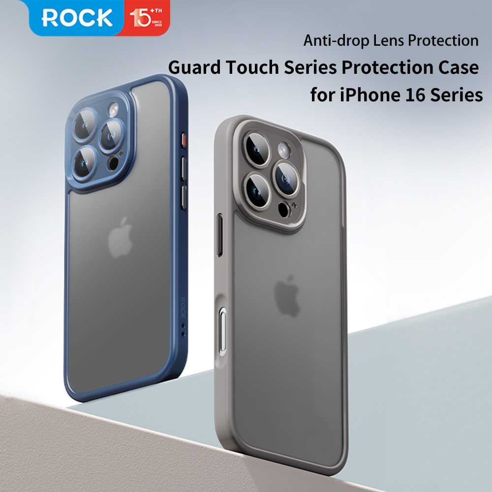 Rock Guard Touch Matte Series dėklas skirtas iPhone 16 pilkos spalvos