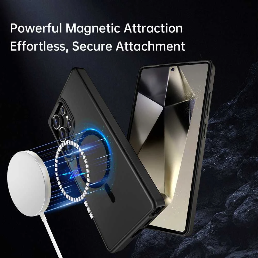 Rock Guard Touch Matte Series Magnetic dėklas skirtas Samsung Galaxy S25 pilkos spalvos