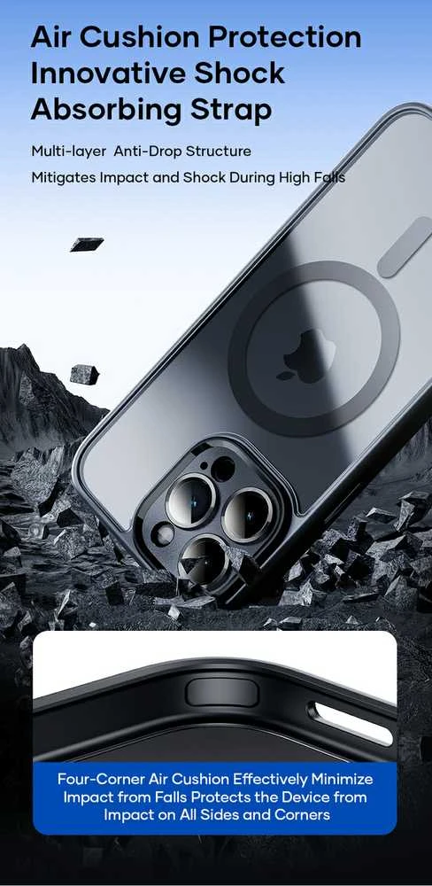 Rock Guard Touch Matte Series magnetinis dėklas, skirtas iPhone 15 Plus, baltos spalvos