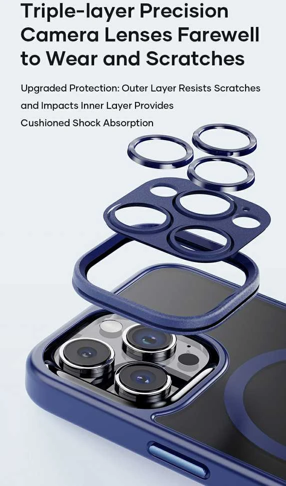 Rock Guard Touch Matte Series magnetinis dėklas, skirtas iPhone 15 Plus, baltos spalvos