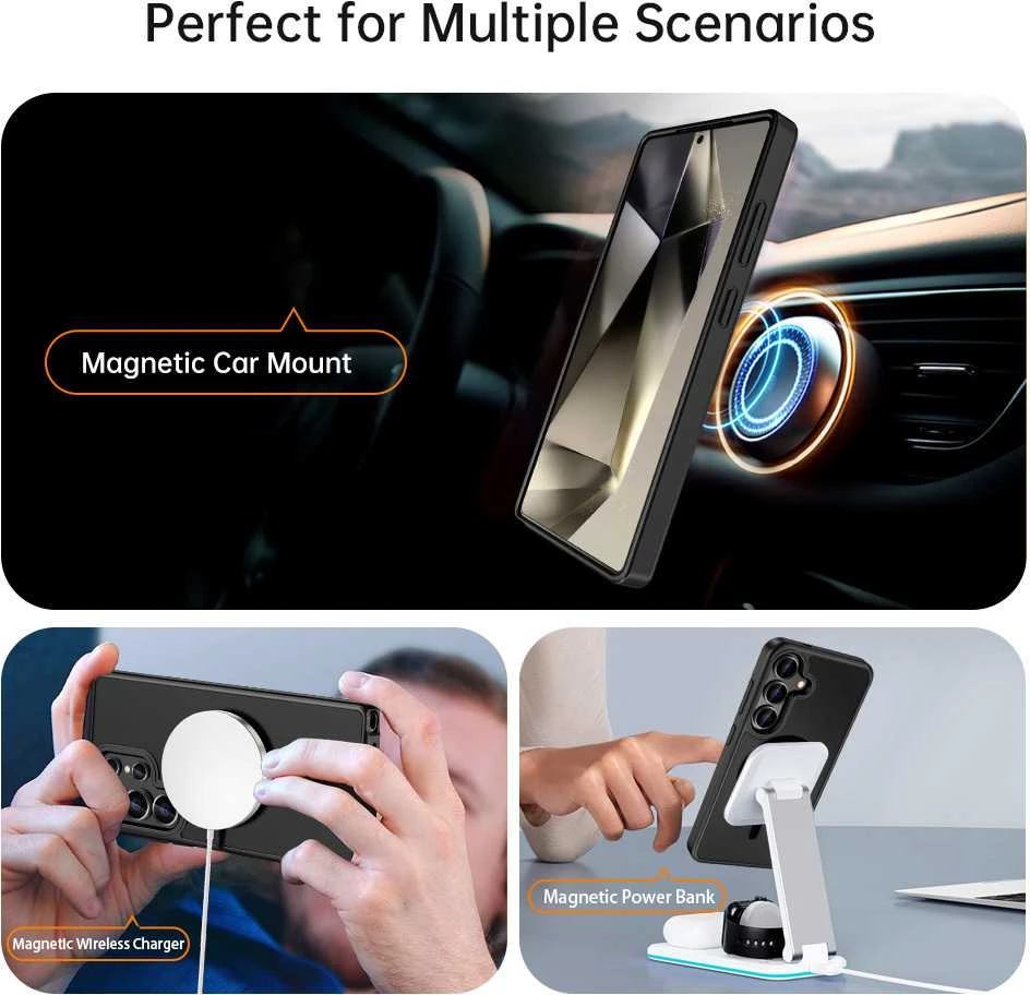 Rock Guard Touch Matte Series Magnetic dėklas skirtas Samsung Galaxy S25 pilkos spalvos