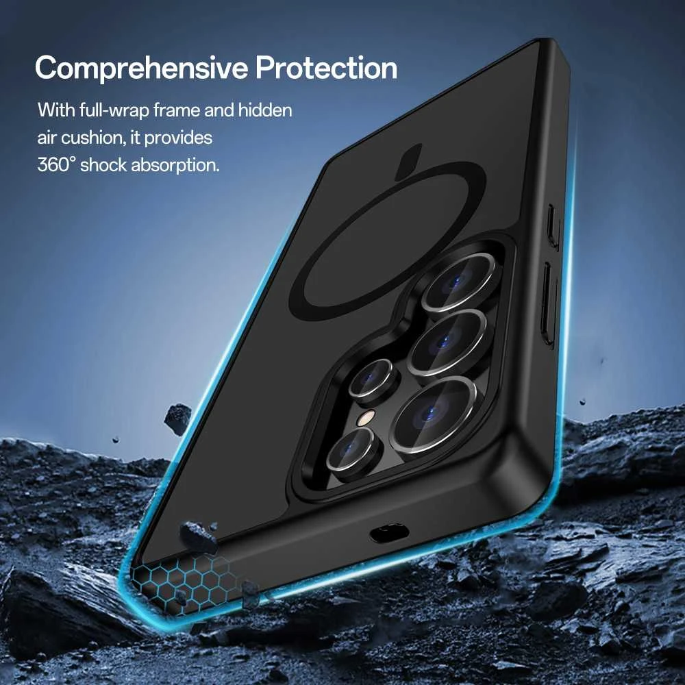 Rock Guard Touch Matte Series Magnetic dėklas skirtas Samsung Galaxy S25 pilkos spalvos
