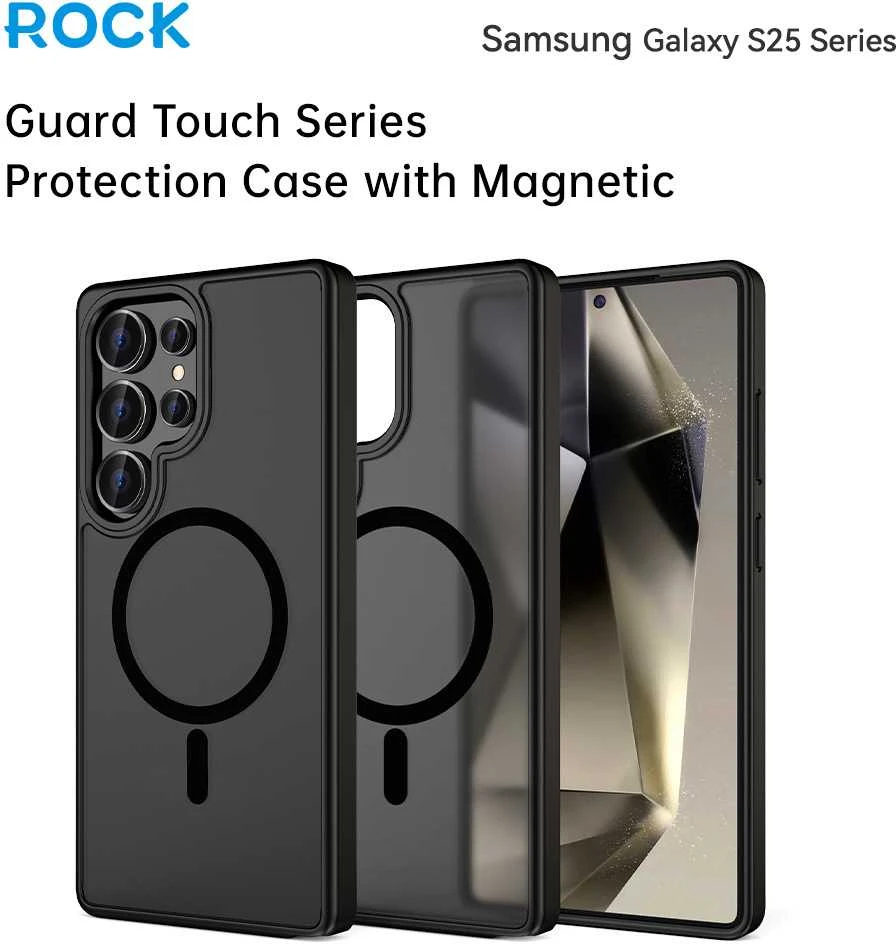 Rock Guard Touch Matte Series Magnetic dėklas skirtas Samsung Galaxy S25 pilkos spalvos