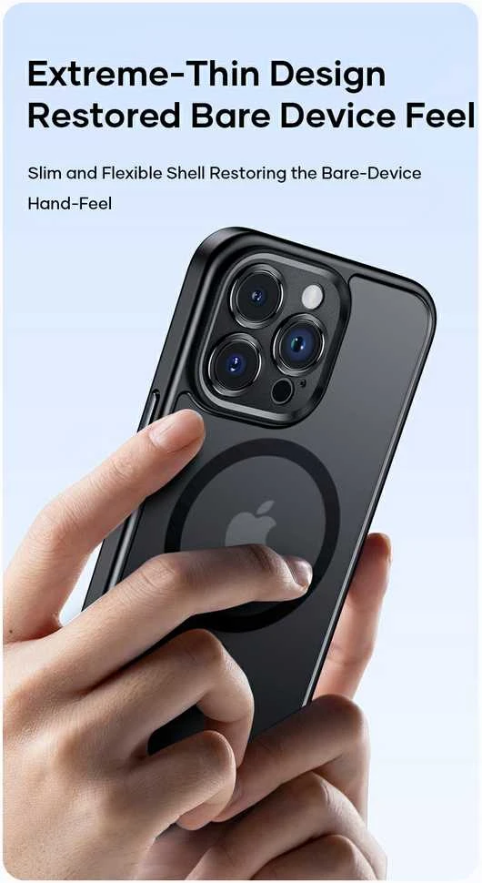 Rock Guard Touch Matte Series Magnetic dėklas skirtas Apple iPhone 15 Plus juodos spalvos