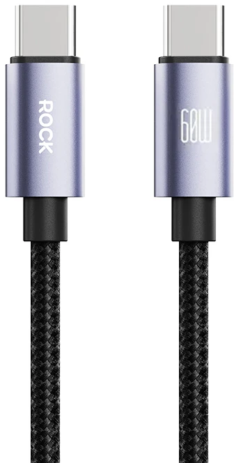 Oem „Rock Cable Deep Indigo“ serijos pintas kabelis – C tipo į C tipo jungiklį – PD 60W, 2 metrai, juodos spalvos