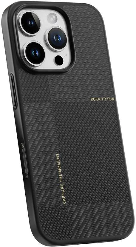 Rock Ultra Thin Aramid Fiber Kevlar 600D dėklas skirtas Apple iPhone 16 Pro juodos spalvos