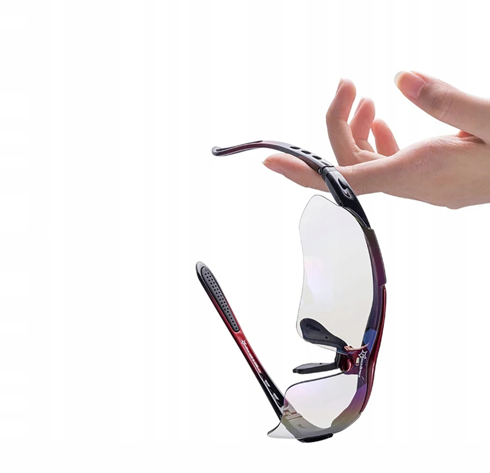 Rockbros 10001 Polarized Cycling Glasses – juodos spalvos and Raudona